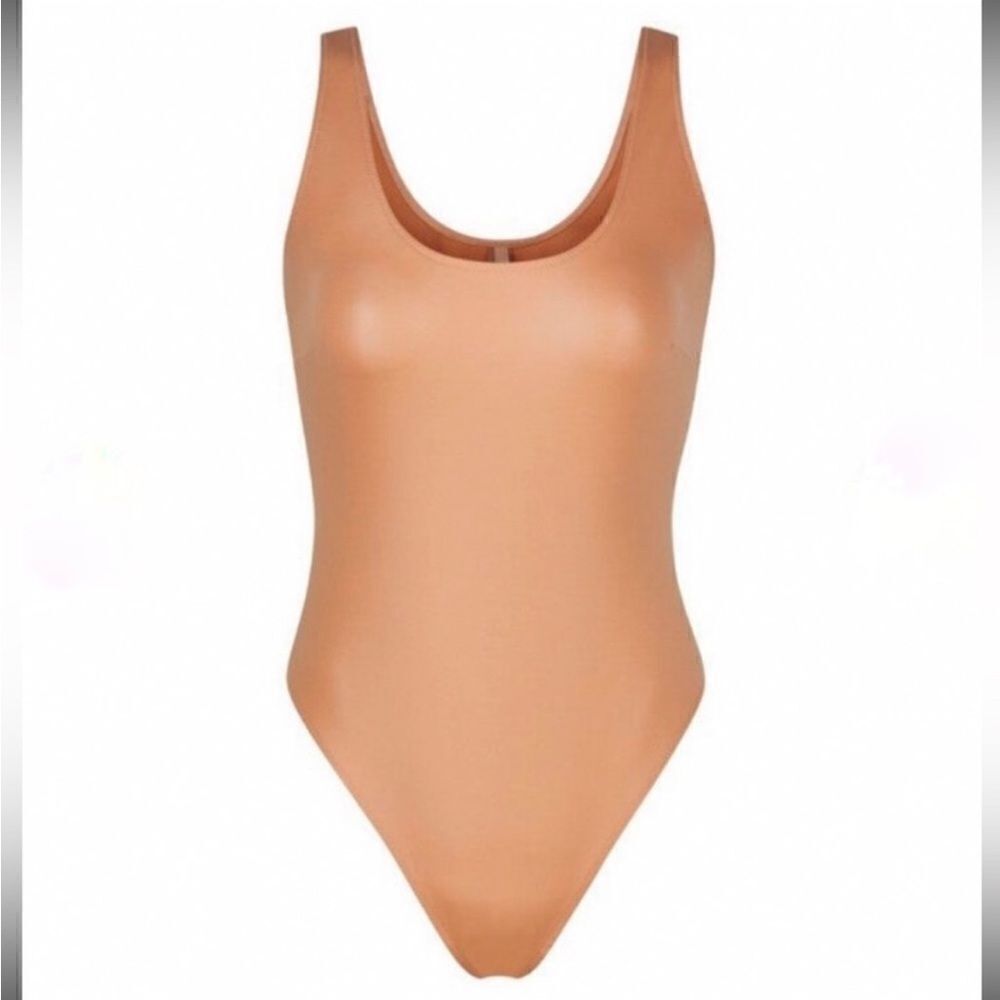 SKIMS Wet Jersey Tank BodySuit Ochre